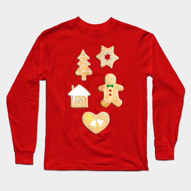 Christmas Cookies Long Sleeve T-Shirt by Gingerlique